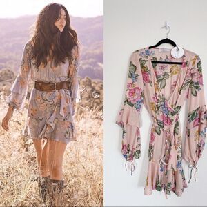 Auguste Delilah Bloom Poet Mini Wrap Dress